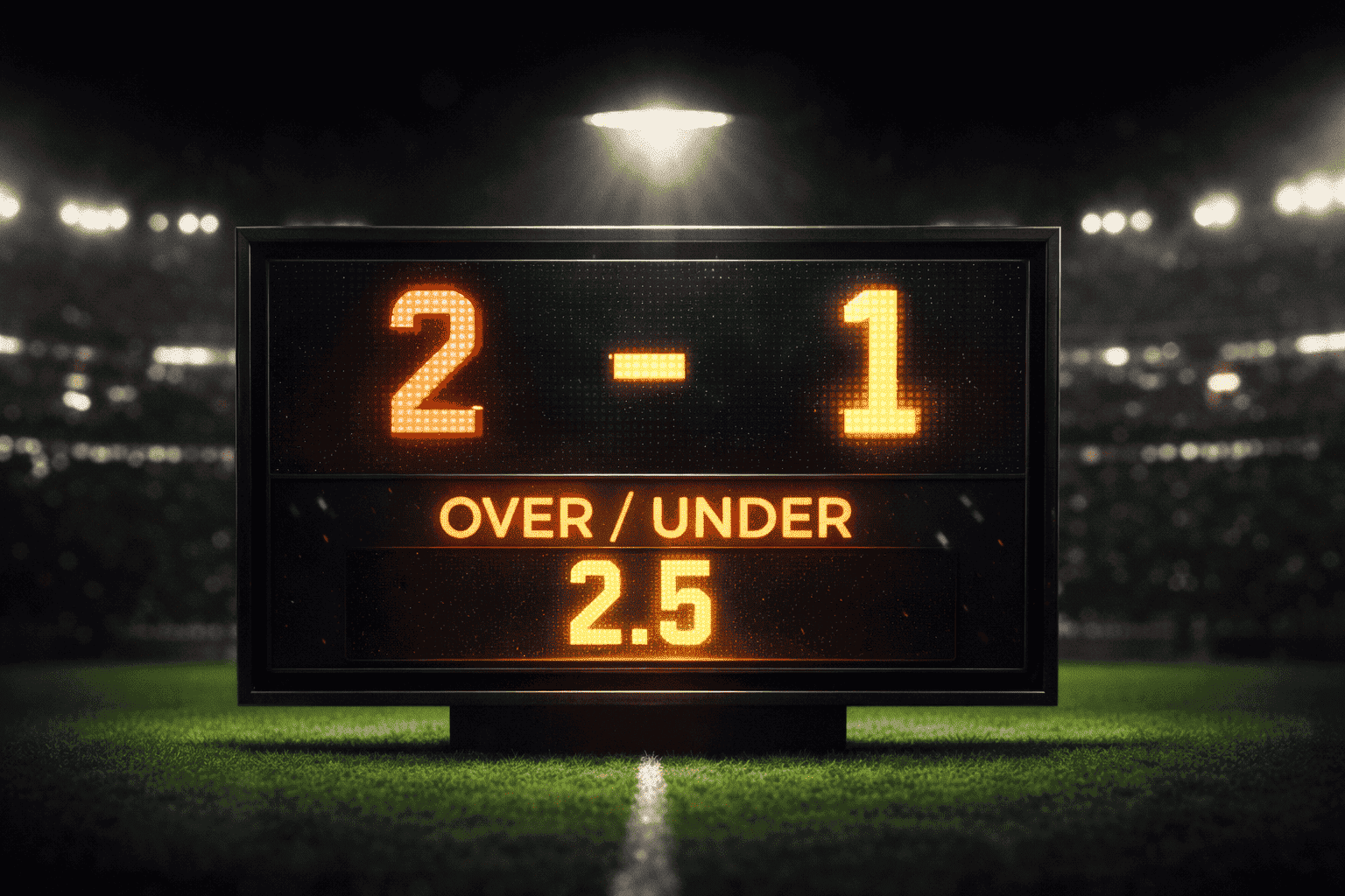 Over/Under Betting Explained Football scoreboard showing match total goals with over/under betting line